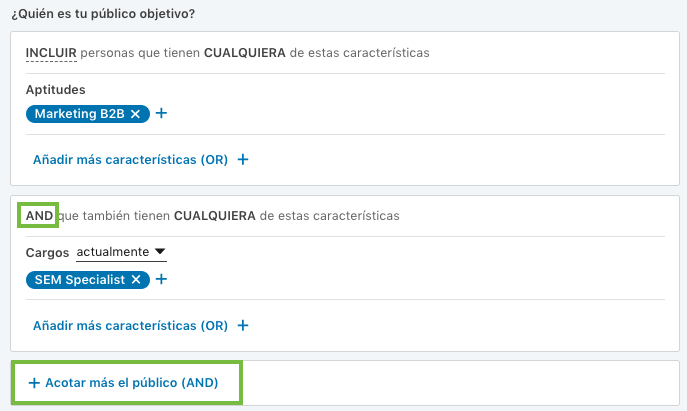 Segmentación con la función "AND"