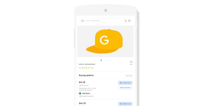 Aspecto de Buy on Google
